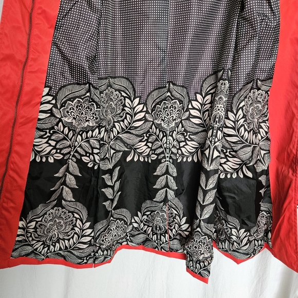 MOSSIMO Womens Red Y2K Retro Classic Preppy Belted Trench Coat Jacket Sz XL NEW! - Picture 13 of 14